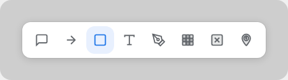 Toolbar with Rectangle tool selected